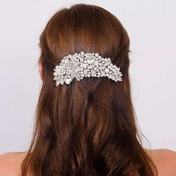 Zara Gold Large Floral Bridal Hair Comb Rhinestone Crown main image 6